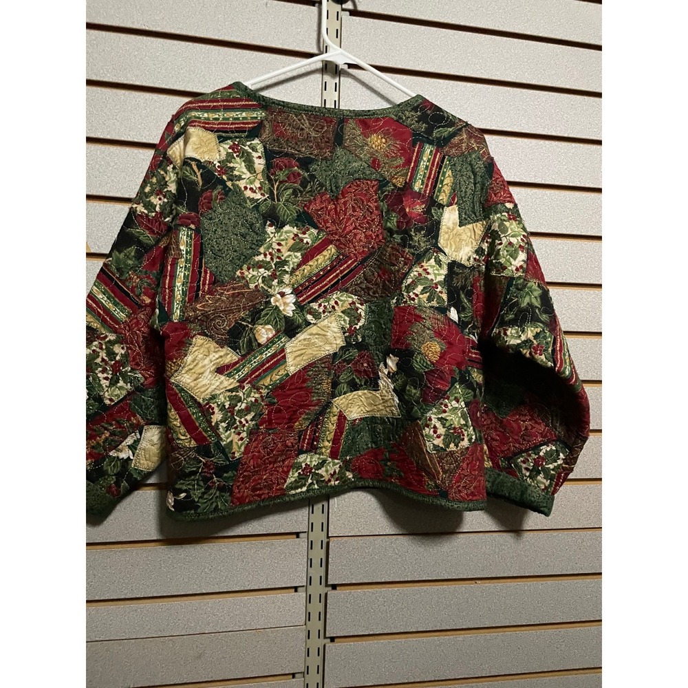 Quilted Patchwork Christmas Holiday Jacket Women'… - image 7